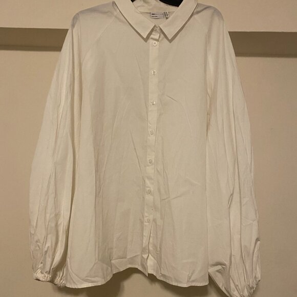 ASOS Curve Long Volume Sleeve Shirt, White - 26W - Picture 4 of 5